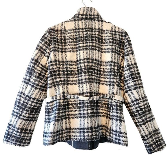 Banana Republic 100% Wool Plaid Belted Fall Winter Jacket Coat Size XL. - Picture 12 of 15